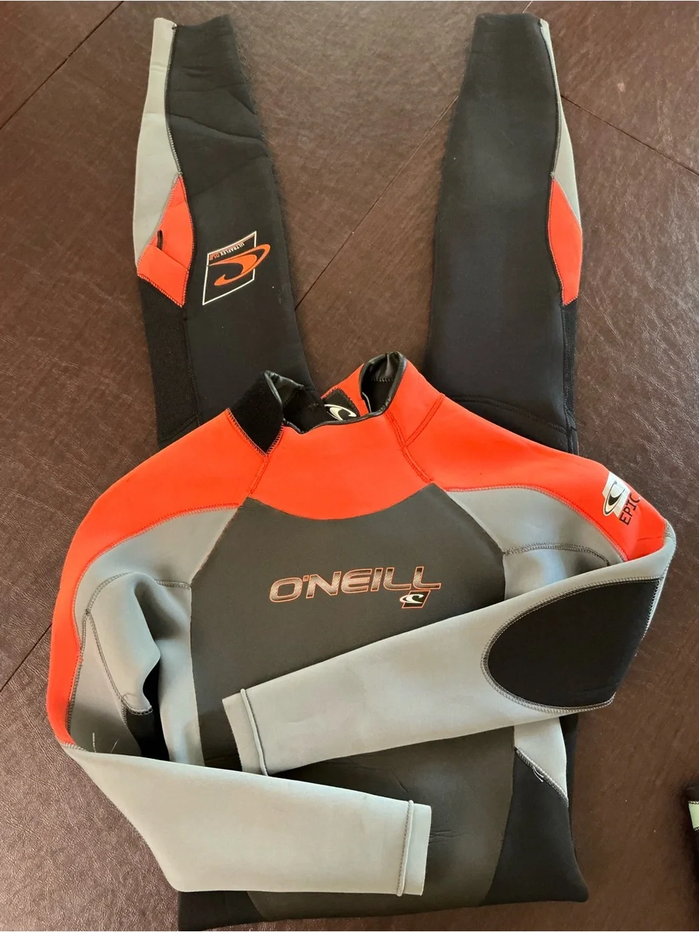 O'Neill Kids' Black Gray Orange One-Piece Wetsuit